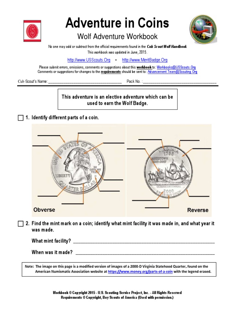 Adventure in Coins Boy Scouts Of America Scouting
