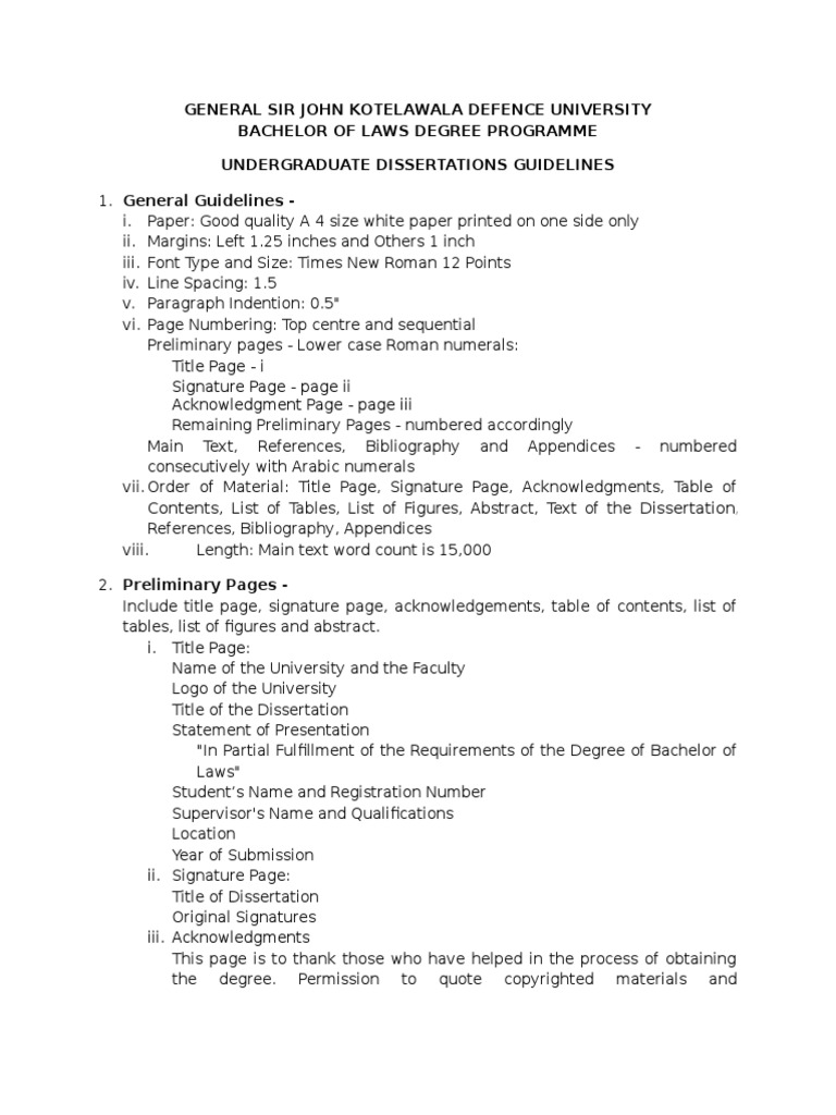 Dissertation Guidelines Thesis Citation