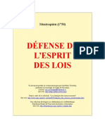 Montesquieu,Charles de Segondat - Défense de l'esprit des lois