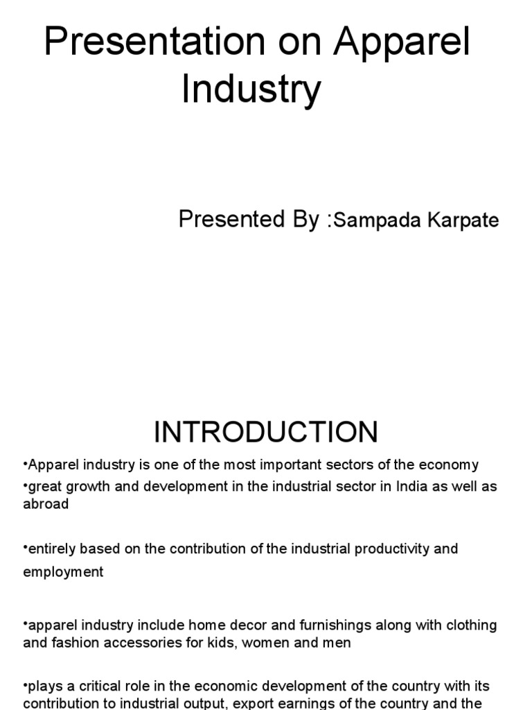 Apparel Industry | PDF | Clothing Industry | Economic Growth