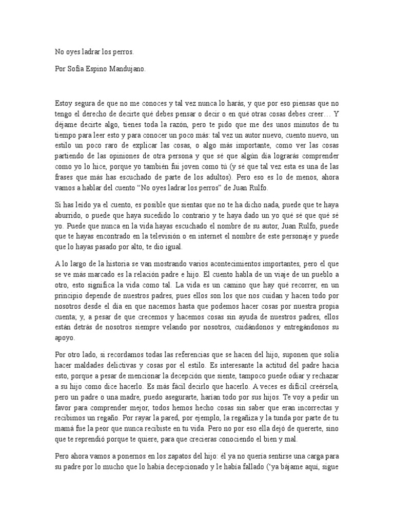 No Oyes Ladrar Los Perros PDF Cuentos Ocio