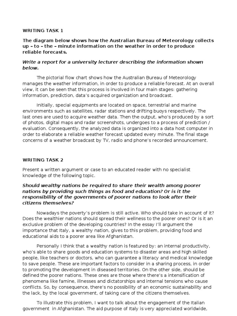 Writing Tasks 19 03 Weather Forecasting Meteorology