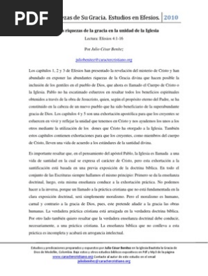 07 Efesios 4 1 16 Pdf Cristo Titulo Pablo El Apostol