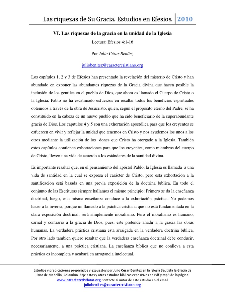 07 Efesios 4 1 16 Pdf Cristo Titulo Pablo El Apostol