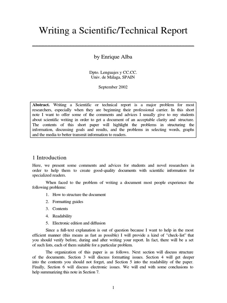 Guide to Writing Scientific Reports | PDF | Search Engine Indexing ...