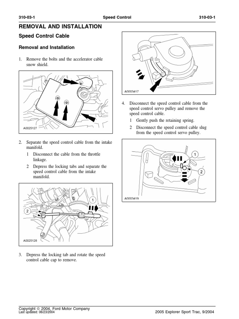 Speed Control Cable Removal and Installation PDF | PDF