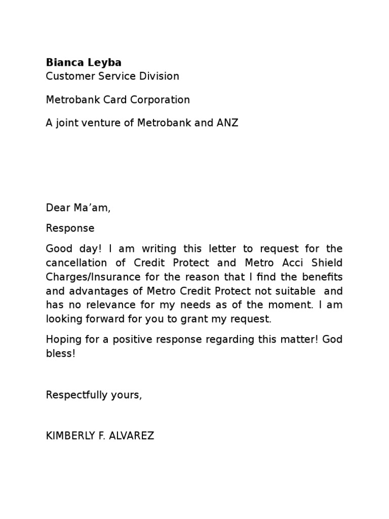 Letter Of Cancellation
