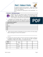 Scenario 1: DVD Rental System: Worksheet 1 Project Task