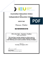 PD in The Pub - Certificate of Participation