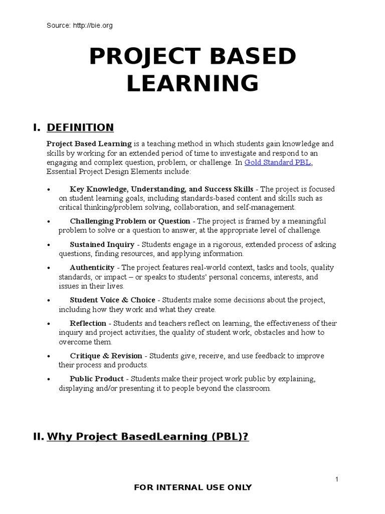 Project Based Learning | PDF | Project Based Learning | Neuropsychology