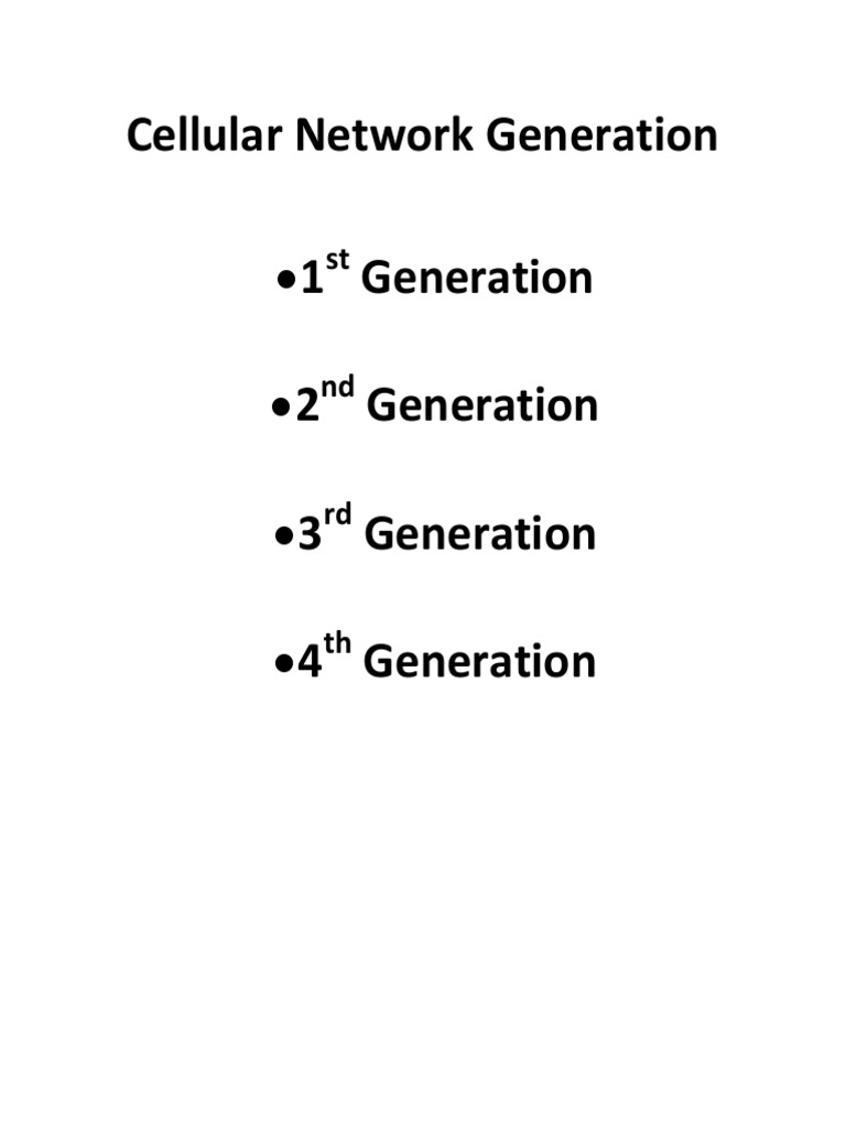 Cellular Network Evolution | PDF