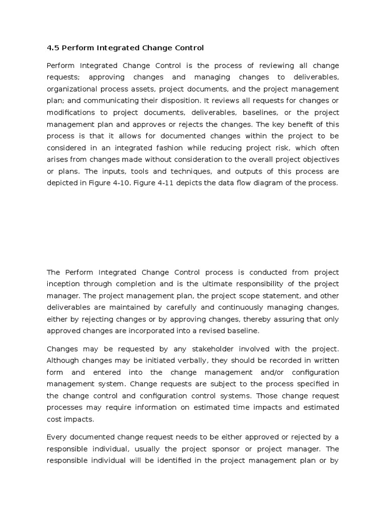 Integrated Change Control Process Overview | PDF | Project Management ...