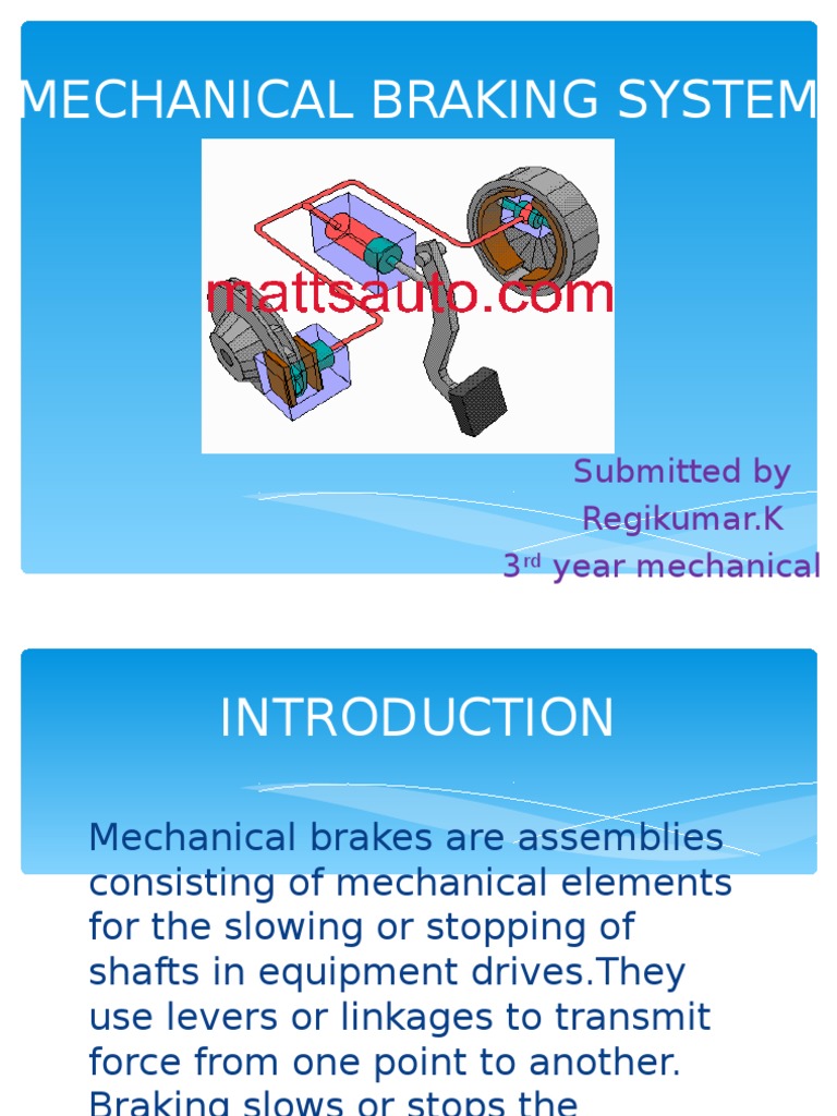 Mechanical Braking System PDF Brake Vehicle Technology