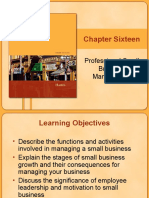 Chapter Sixteen: Professional Small Business Management