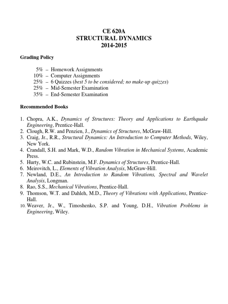 Structural Dynamics Course Guide | PDF | Computers | Technology ...