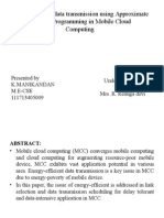 Energy Efficient Data Transmission Using Approximate Dynamic Programming in Mobile Cloud Computing