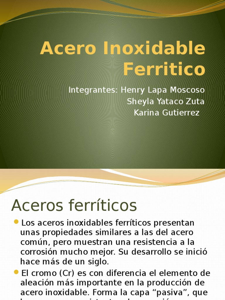 Acero Inoxidable Ferritico | PDF | Dureza | Acero inoxidable