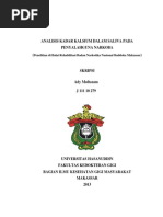 Download Analisis Kadar Kalsium Dalam Saliva Pada Penyalahguna Narkoba by mrezasyahli SN287256459 doc pdf