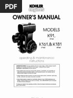 Download Kohler Engines MODELS K91 4 hP Kl6l  Kl81 7 hP 8 hP Owners Manual by The Dangerous One SN28726320 doc pdf