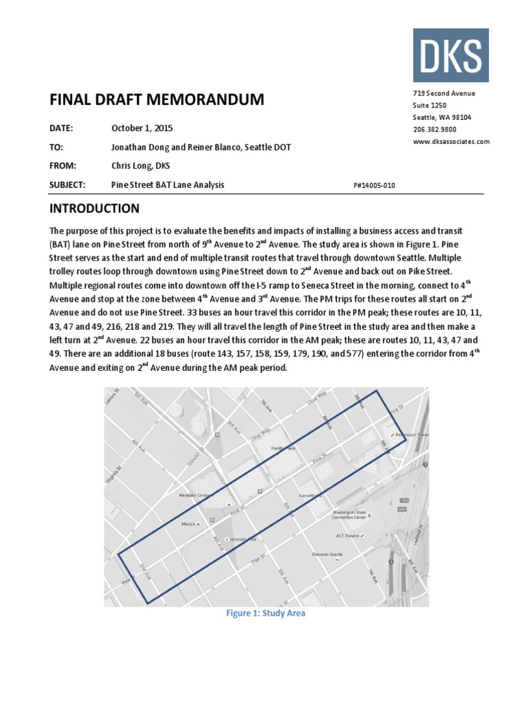 Pine Street BAT Lane Analysis | PDF | Business | Travel