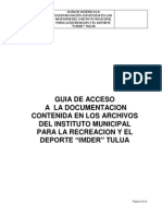 Guìa de Acceso a La Documentacion Contenida en Los Archivos Del IMDER Tuluá