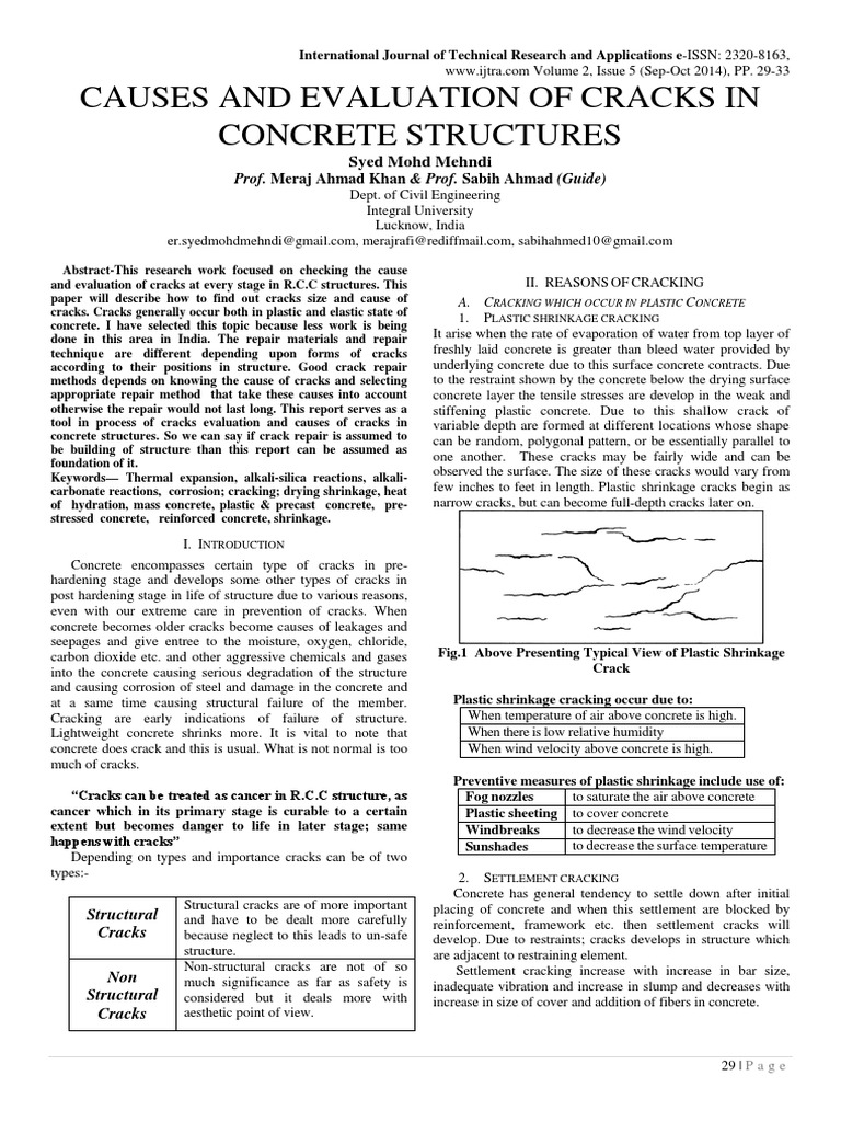 Causes and Evaluation of Concrete Cracks | PDF | Weathering | Corrosion