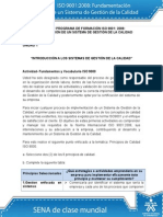 Actividad de Aprendizaje Unidad 1 Introducción a Los Sistemas de Gestión de La Calidad