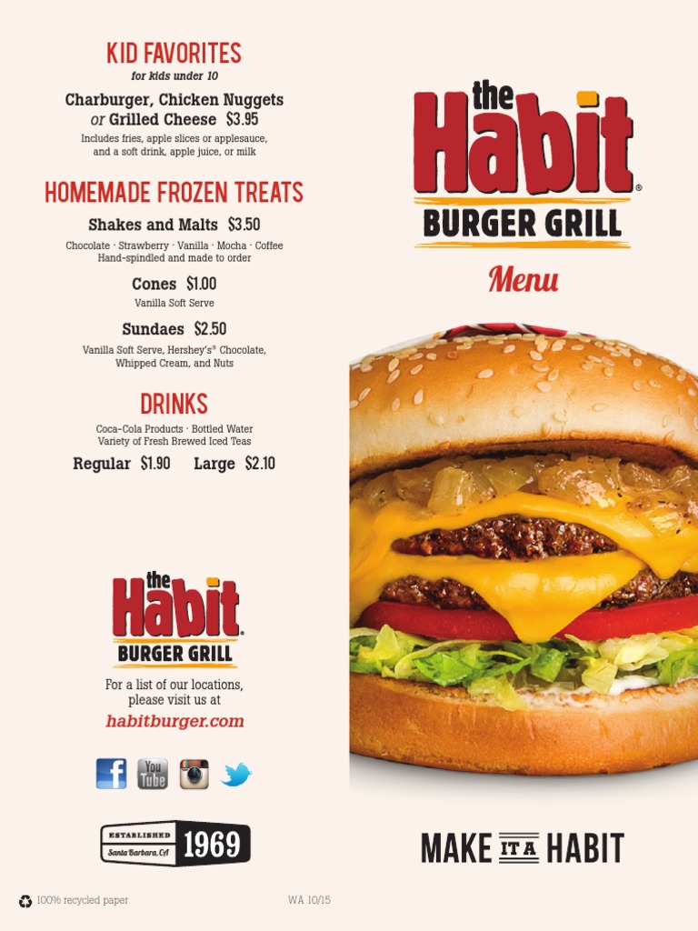 The Habit Burger Grill Menu Pdf