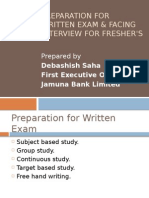 Preparation For Written Exam & Facing Interview For Fresher'S