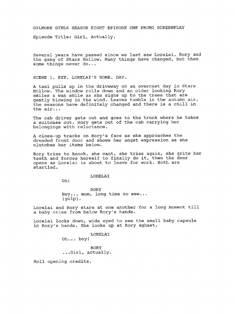 Gilmore Girls S08E01 | PDF