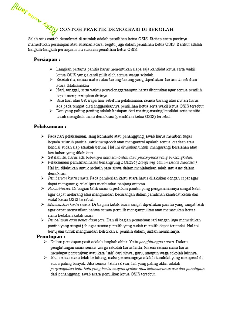 Contoh Kata Sambutan Calon Ketua Osis