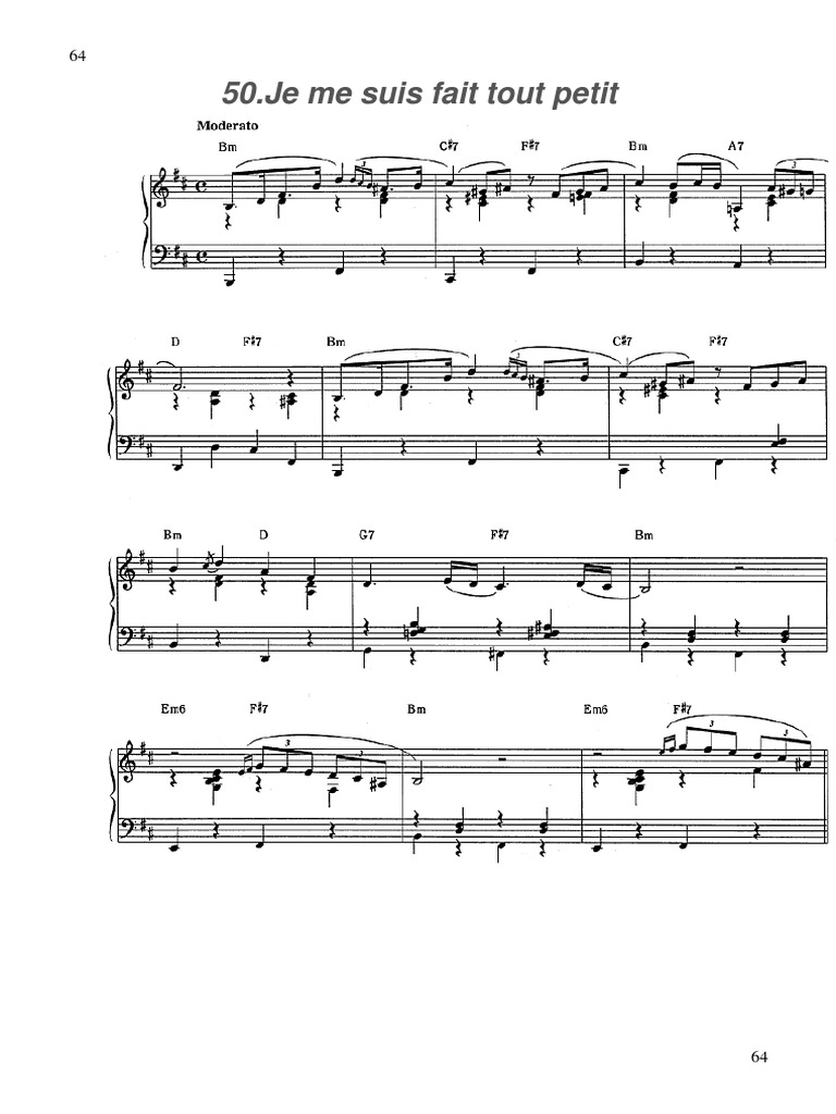 Je Me Suis Fait Tout Petit Chords