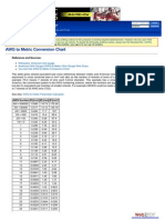 AWG To Metric Conversion Chart: Reference and Sources