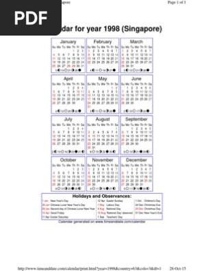 Calendar 1998 | PDF