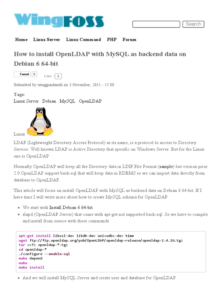 Install OpenLDAP with MySQL on Debian | PDF | My Sql | Data Management ...