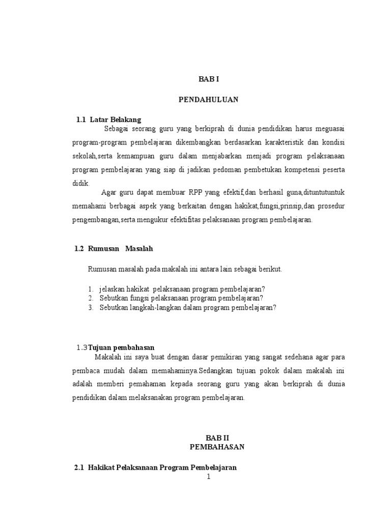 Program Pembelajaran | PDF