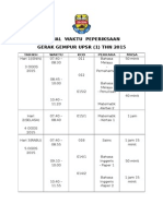 Jadual Waktu Peperiksaan Gerak Gempur 2015