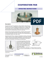 Evaporation Pan: Operating Instructions