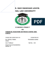 Dr. Ram Manohar Lohiya National Law University: Economics Project ON Financial Realtions Between Centre and States