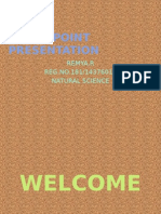 Powerpoint Presentation: Remya.R REG - NO.181/14376016 Natural Science