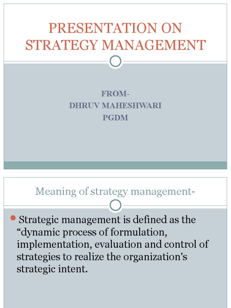 Strategy Management | PDF