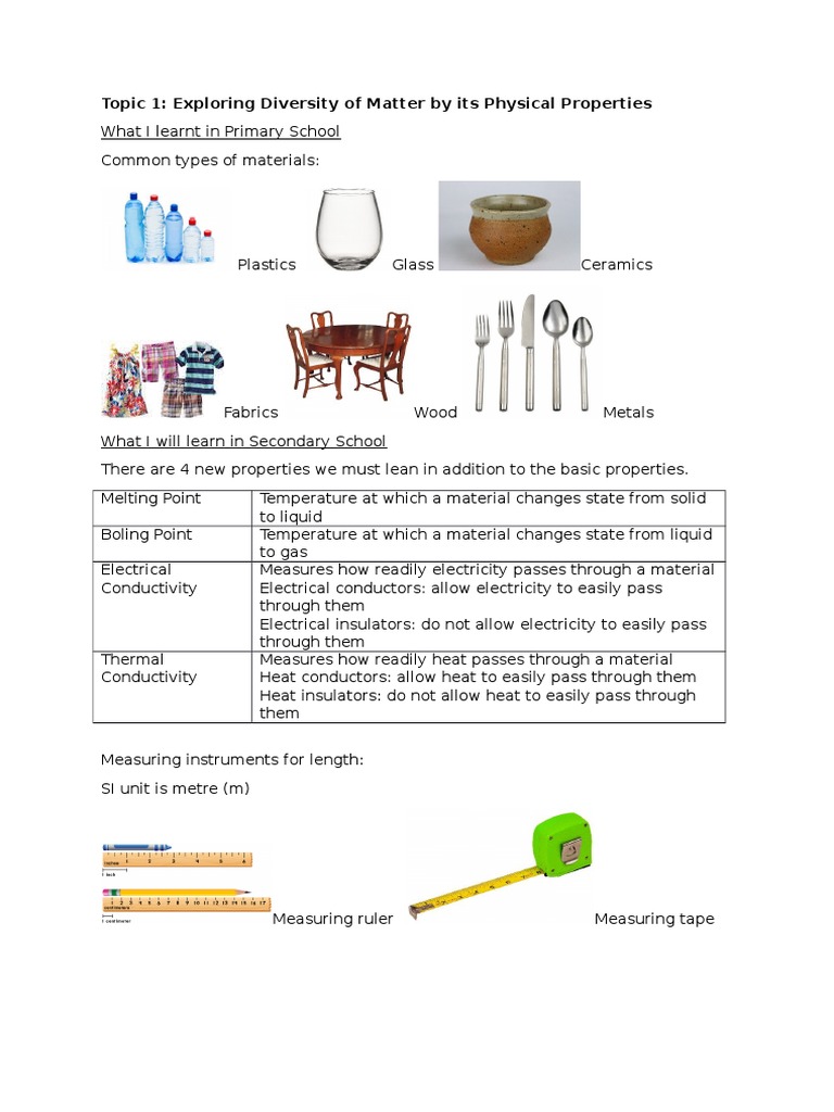 Diversity of Matter: Physical Properties | PDF