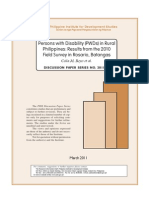 Persons With Disability (PWDS) in Rural Philippines: Results From The 2010 Field Survey in Rosario, Batangas