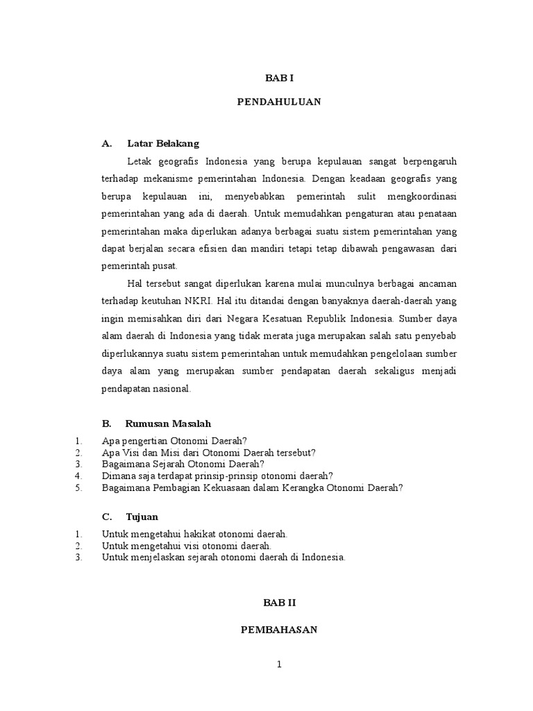 Makalah Otonomi Daerah