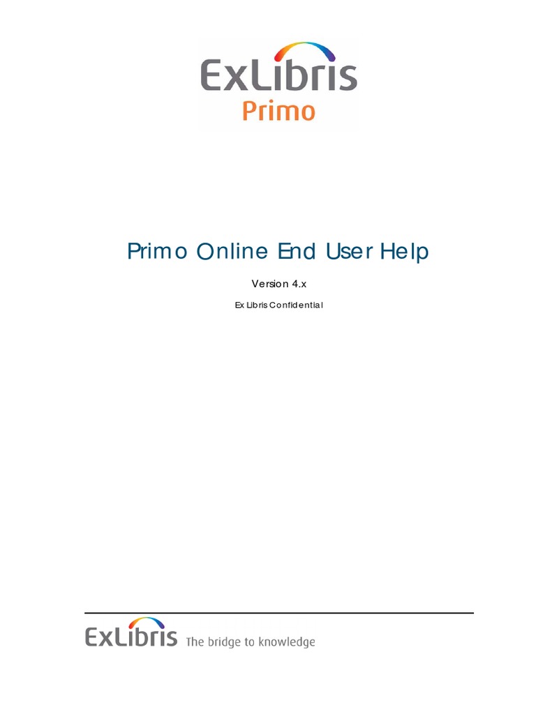 Primo Online End User Help | PDF | Tag (Metadata) | Computing