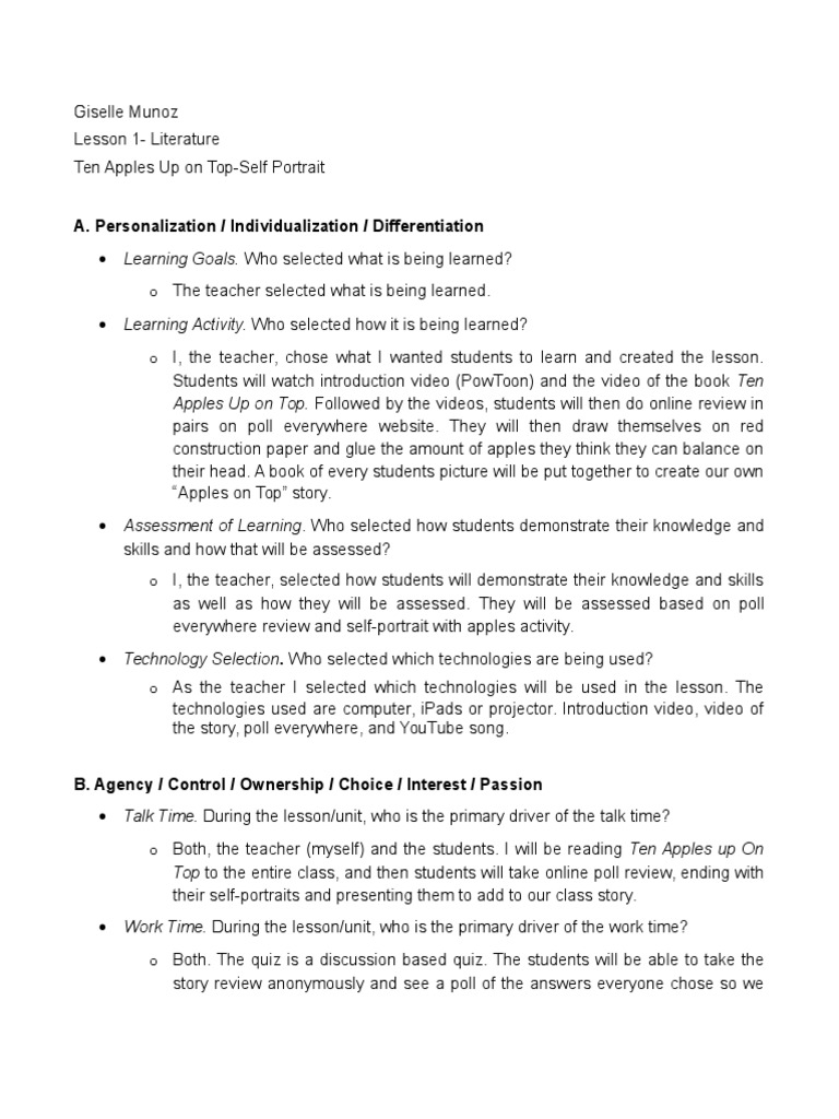 Lesson Plan 1 - Literature | PDF | Lesson Plan | Pedagogy