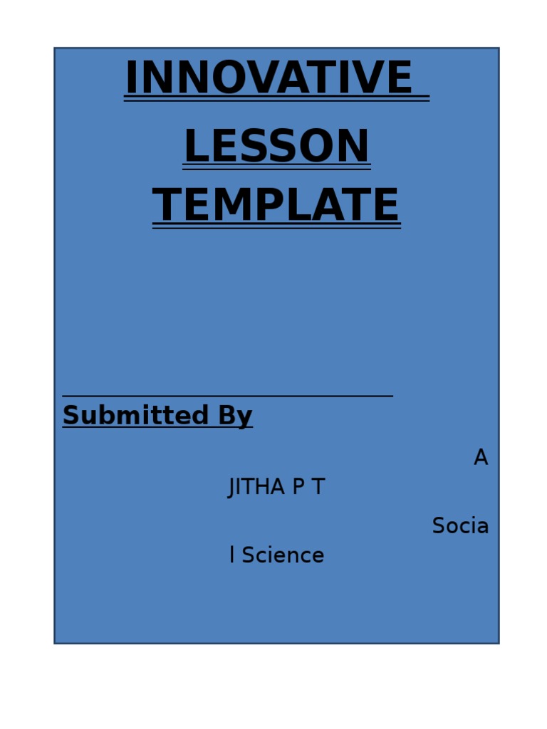 Innovative Lesson Template | PDF