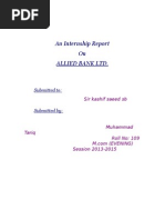 An Internship Report On Allied Bank LTD.: Submitted To