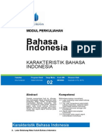 Modul 2. Karakteristik Bahasa Indonesia Elearning2 Kamis C-421