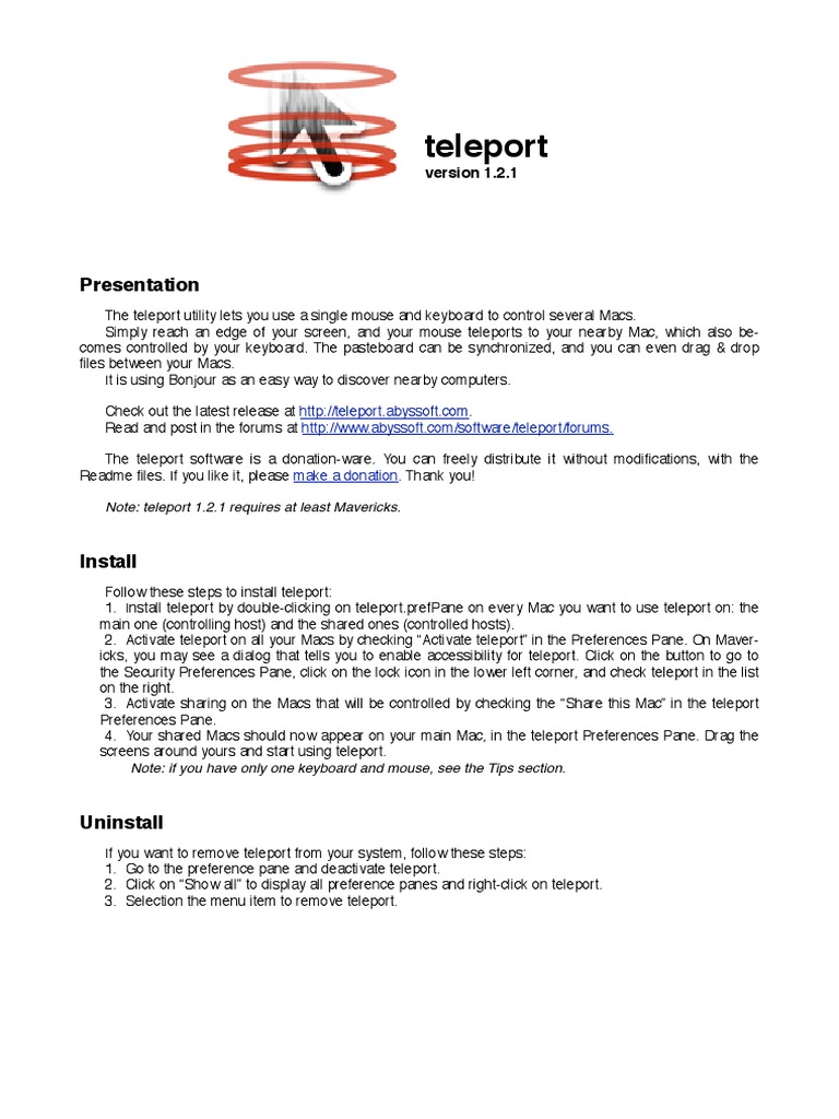 Teleport | PDF | Computer Keyboard | Public Key Certificate
